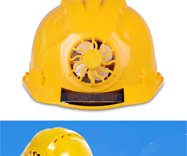 Solar-Power Fan Helmet Outdoor Working Safety Hard Hat Construction Workplace ABS Material Protective Cap Powered by Solar-Panel