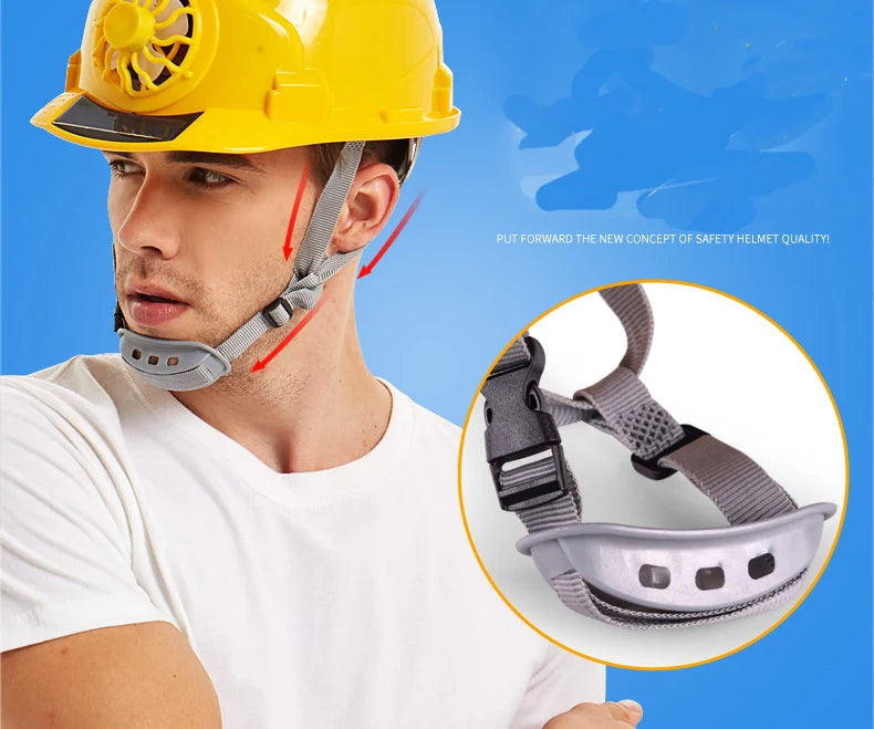 Solar-Power Fan Helmet Outdoor Working Safety Hard Hat Construction Workplace ABS Material Protective Cap Powered by Solar-Panel