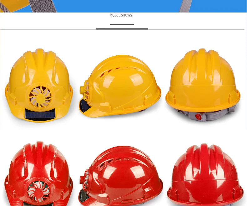 Solar-Power Fan Helmet Outdoor Working Safety Hard Hat Construction Workplace ABS Material Protective Cap Powered by Solar-Panel