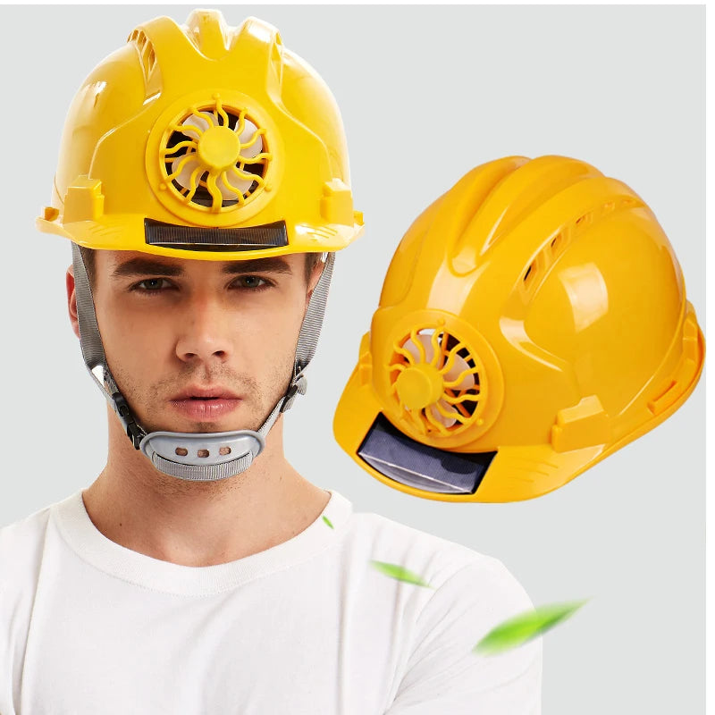 Solar-Power Fan Helmet Outdoor Working Safety Hard Hat Construction Workplace ABS Material Protective Cap Powered by Solar-Panel
