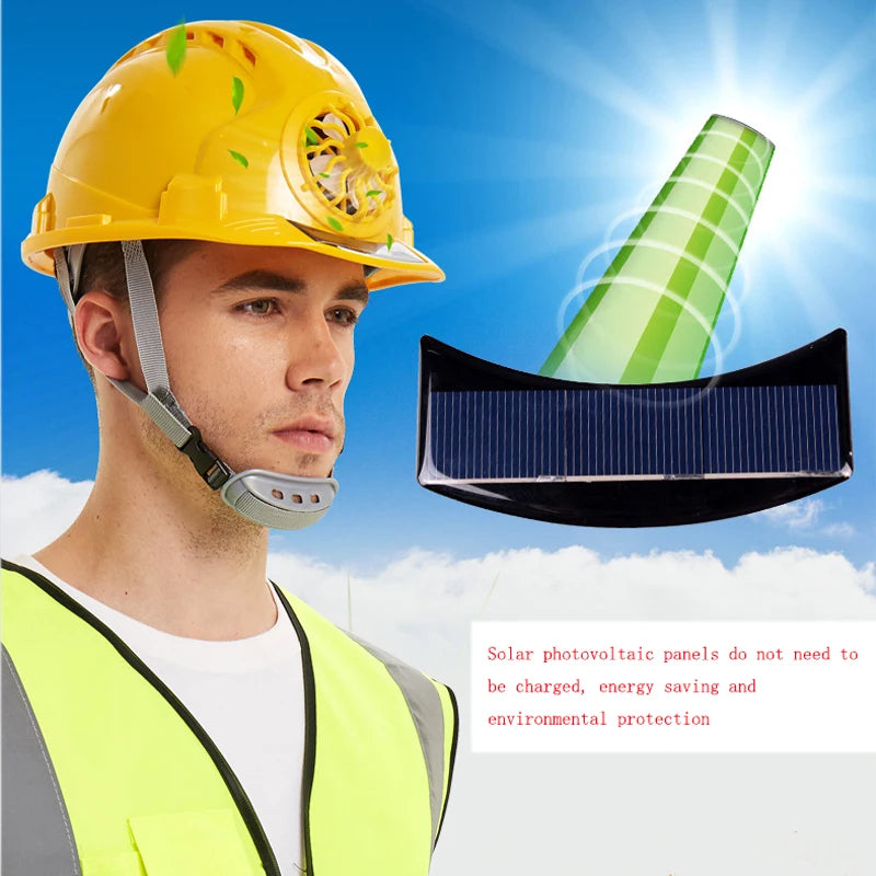 Solar-Power Fan Helmet Outdoor Working Safety Hard Hat Construction Workplace ABS Material Protective Cap Powered by Solar-Panel