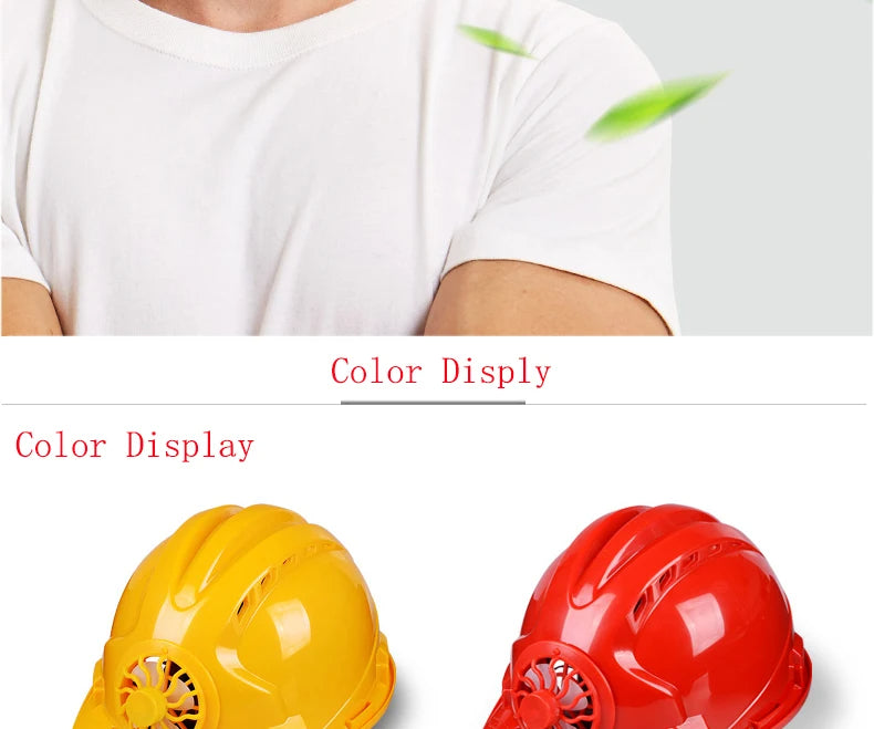 Solar-Power Fan Helmet Outdoor Working Safety Hard Hat Construction Workplace ABS Material Protective Cap Powered by Solar-Panel