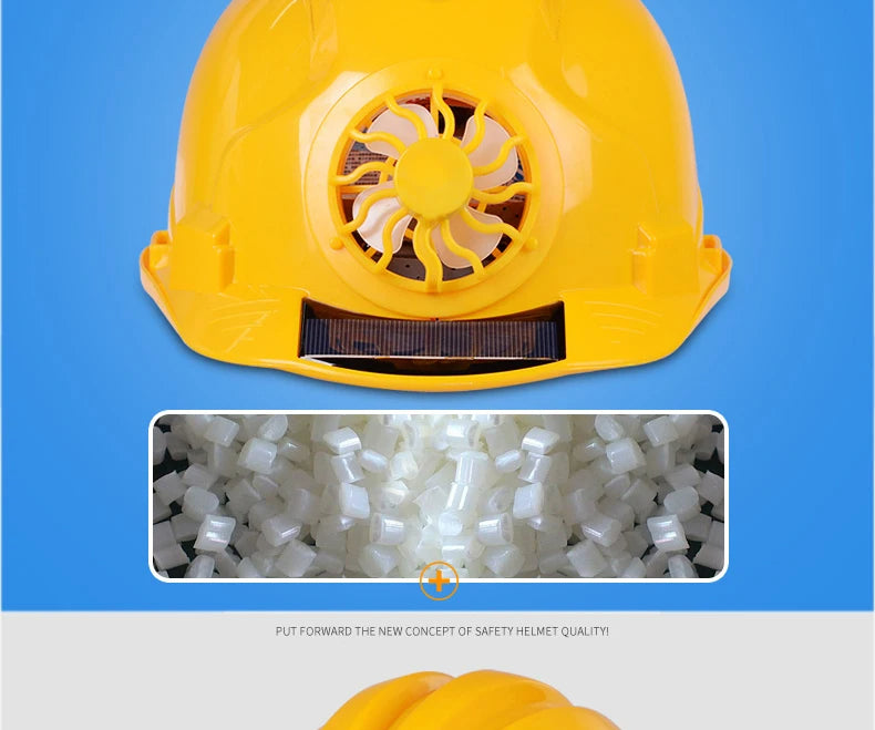 Solar-Power Fan Helmet Outdoor Working Safety Hard Hat Construction Workplace ABS Material Protective Cap Powered by Solar-Panel
