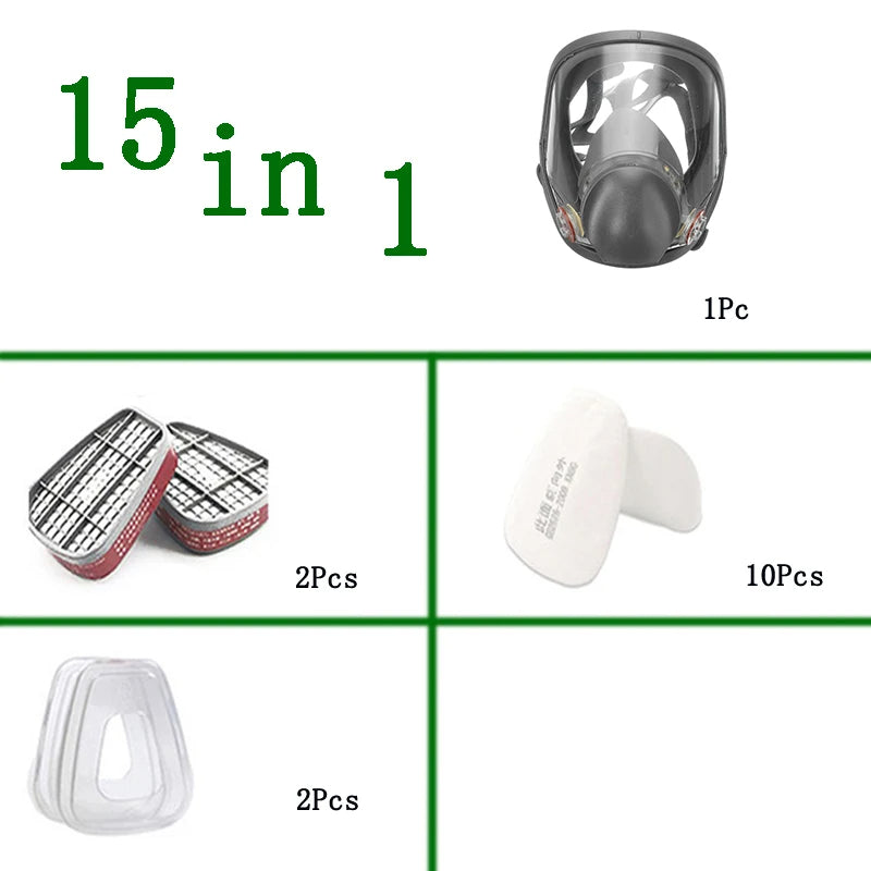 Anti-Fog Dustproof 6800 Full Face Gas Mask Industrial Painting Spraying Respirator Filter Safety Work Formaldehyde Protection