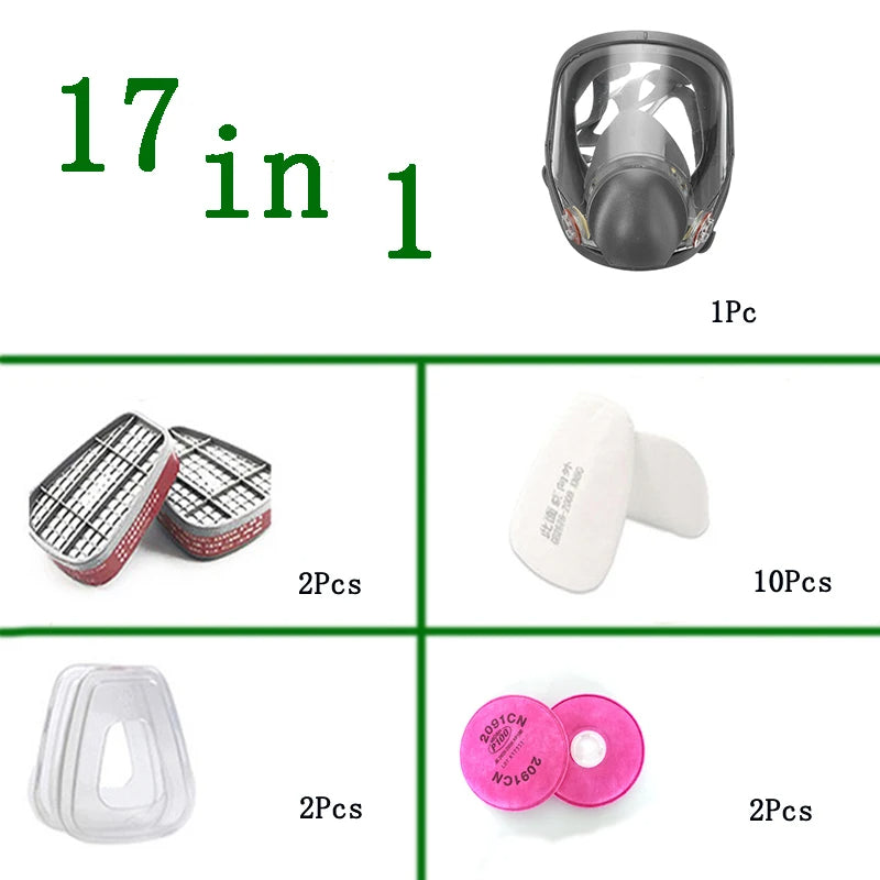 Anti-Fog Dustproof 6800 Full Face Gas Mask Industrial Painting Spraying Respirator Filter Safety Work Formaldehyde Protection
