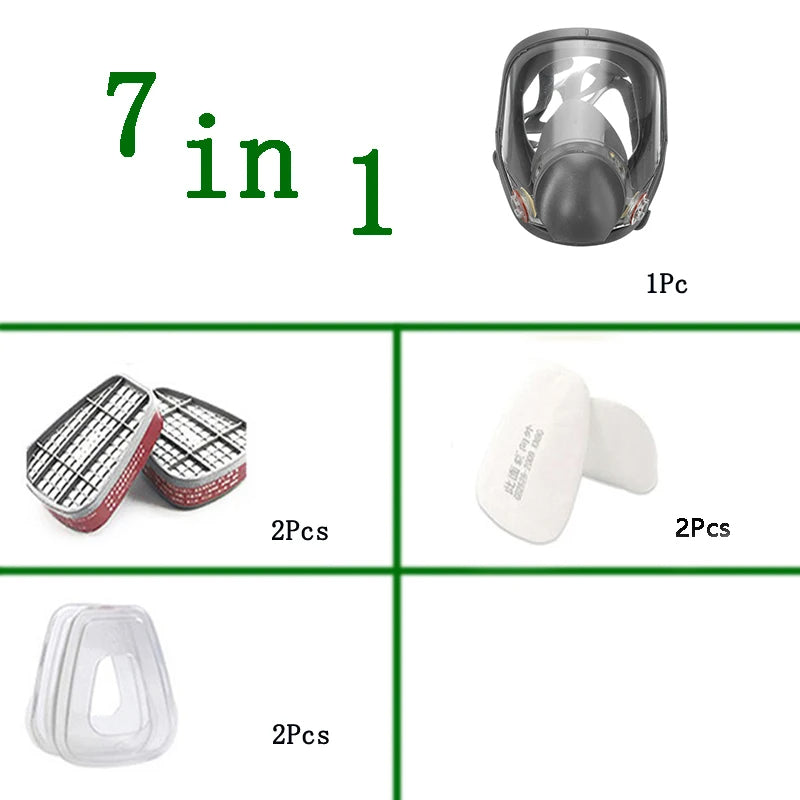Anti-Fog Dustproof 6800 Full Face Gas Mask Industrial Painting Spraying Respirator Filter Safety Work Formaldehyde Protection