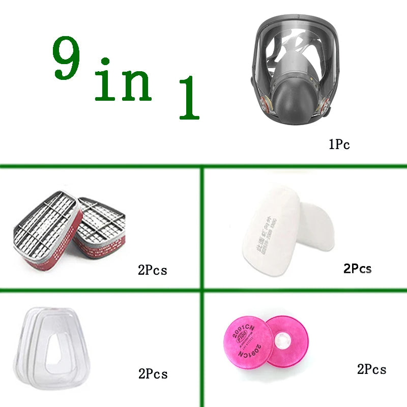 Anti-Fog Dustproof 6800 Full Face Gas Mask Industrial Painting Spraying Respirator Filter Safety Work Formaldehyde Protection