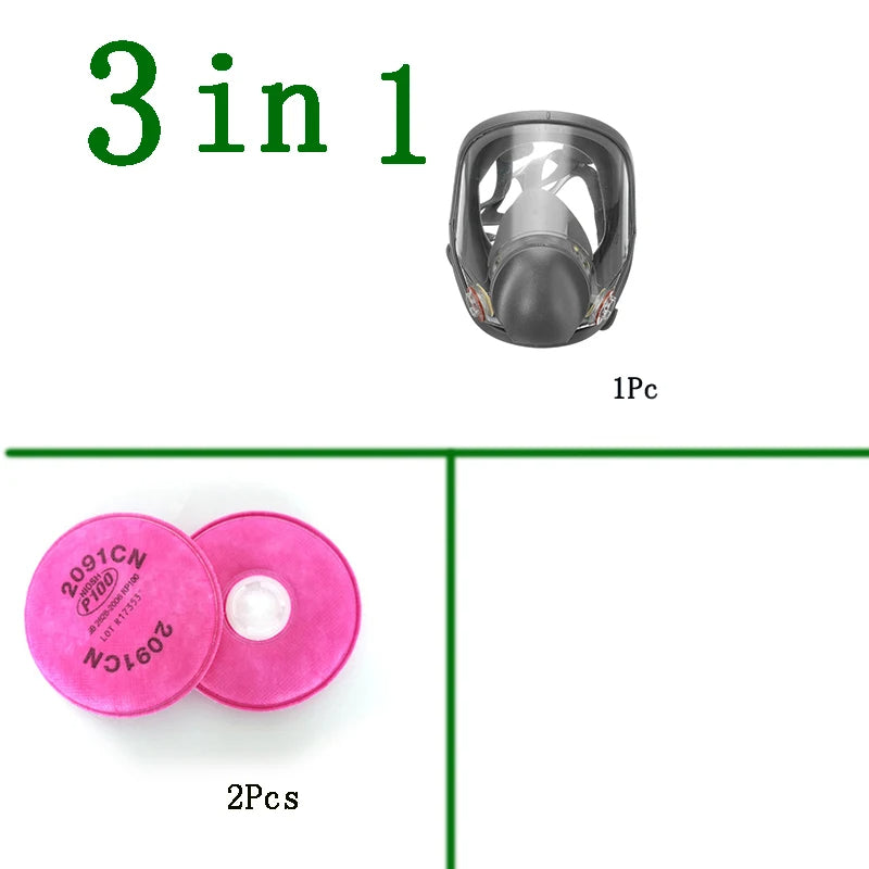 Anti-Fog Dustproof 6800 Full Face Gas Mask Industrial Painting Spraying Respirator Filter Safety Work Formaldehyde Protection