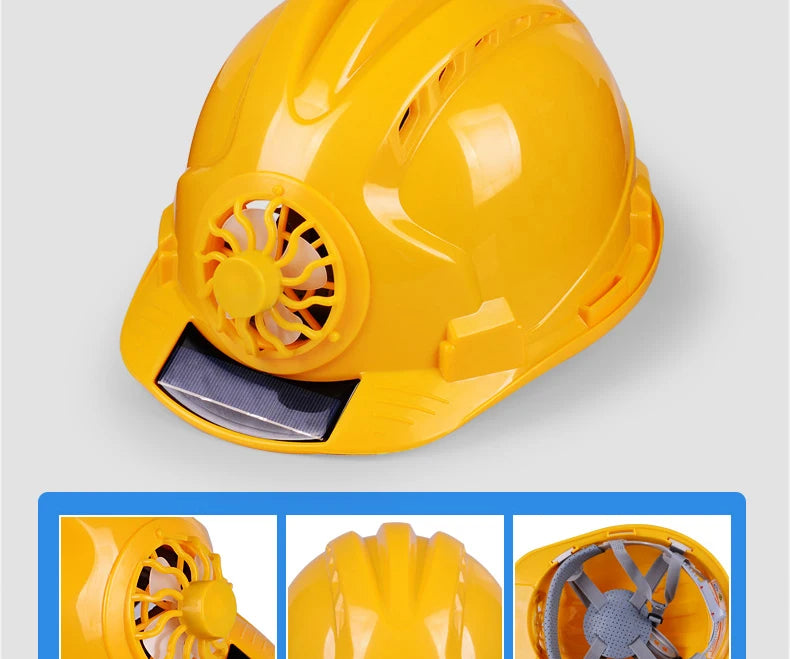 Solar-Power Fan Helmet Outdoor Working Safety Hard Hat Construction Workplace ABS Material Protective Cap Powered by Solar-Panel
