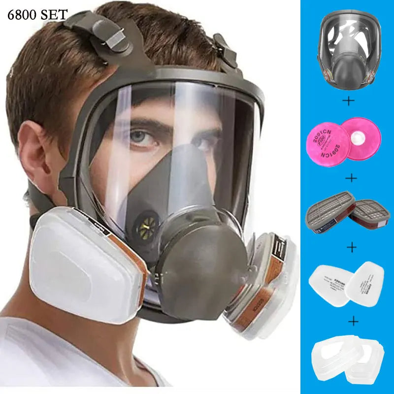 Anti-Fog Dustproof 6800 Full Face Gas Mask Industrial Painting Spraying Respirator Filter Safety Work Formaldehyde Protection