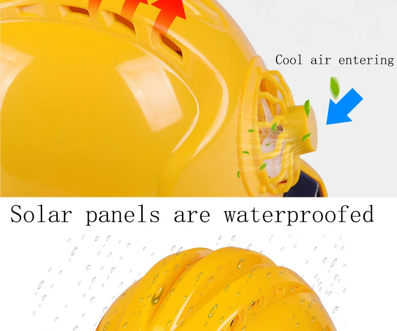 Solar-Power Fan Helmet Outdoor Working Safety Hard Hat Construction Workplace ABS Material Protective Cap Powered by Solar-Panel