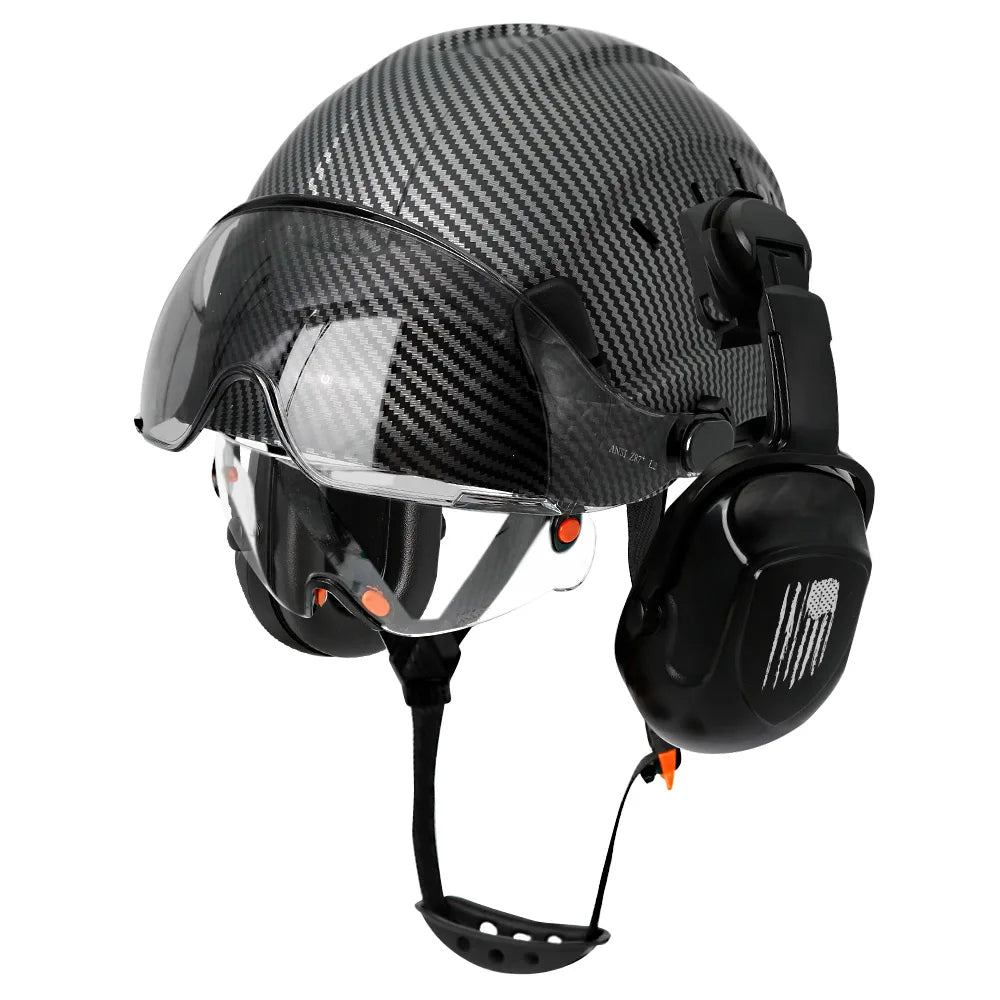 Casque de sécurité de Construction CE avec visière, lunettes intégrées, cache-oreilles pour ingénieur, casque rigide ANSI, casquette de travail industrielle, Protection de la tête